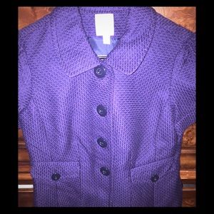Short sleeve blazer Tweed Navy & Purple $13